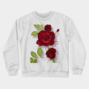 Red Rose stem - watercolor painting Crewneck Sweatshirt